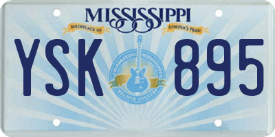MS license plate YSK895