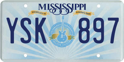MS license plate YSK897