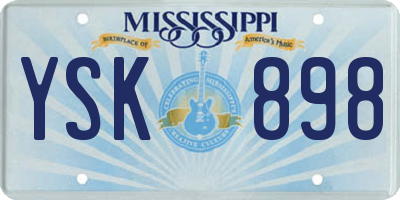 MS license plate YSK898