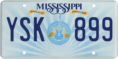 MS license plate YSK899