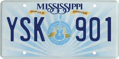 MS license plate YSK901