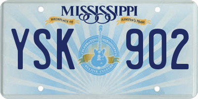 MS license plate YSK902