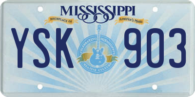 MS license plate YSK903