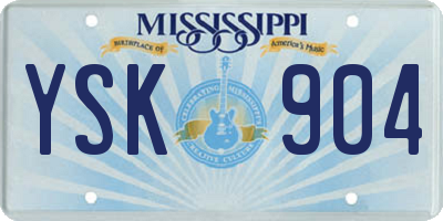 MS license plate YSK904