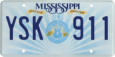 MS license plate YSK911