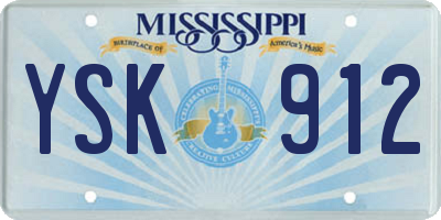 MS license plate YSK912