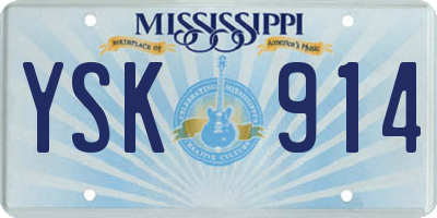 MS license plate YSK914