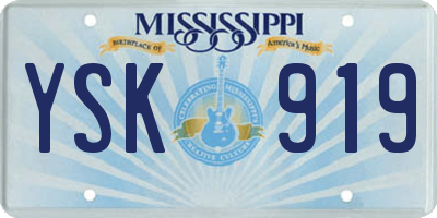 MS license plate YSK919