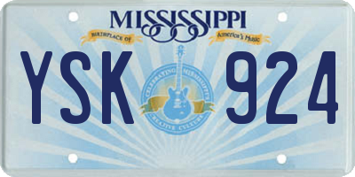 MS license plate YSK924