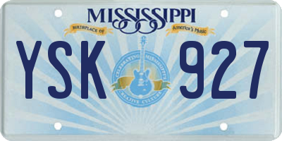 MS license plate YSK927
