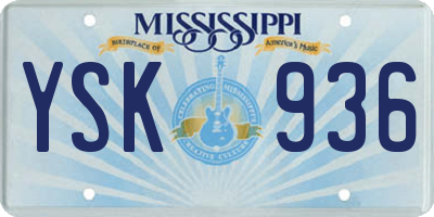 MS license plate YSK936