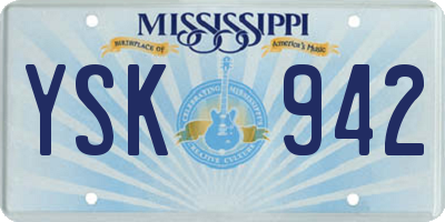 MS license plate YSK942