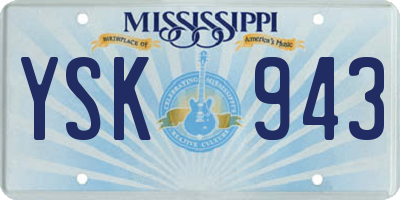 MS license plate YSK943