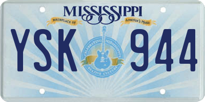 MS license plate YSK944