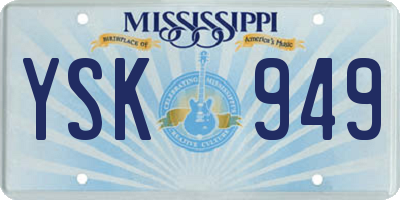 MS license plate YSK949