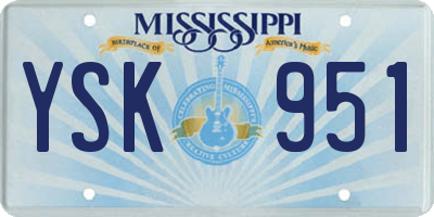 MS license plate YSK951