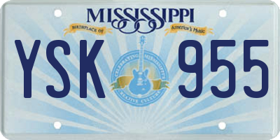 MS license plate YSK955