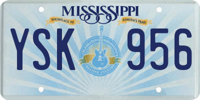 MS license plate YSK956