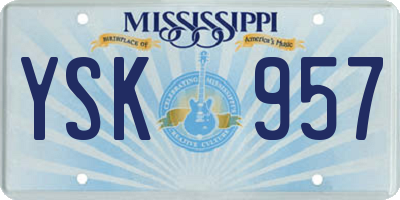 MS license plate YSK957