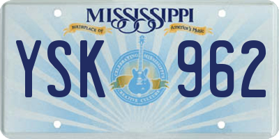 MS license plate YSK962