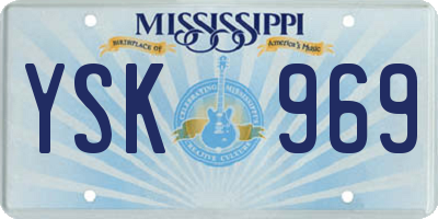 MS license plate YSK969
