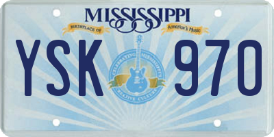 MS license plate YSK970