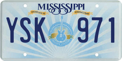 MS license plate YSK971