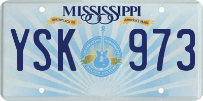 MS license plate YSK973