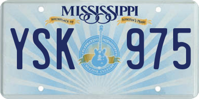 MS license plate YSK975