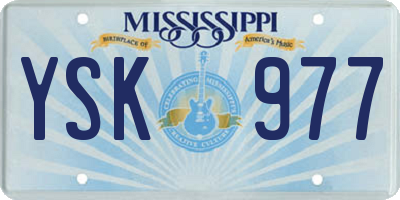 MS license plate YSK977