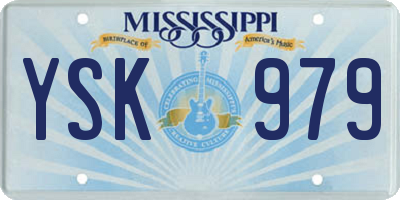 MS license plate YSK979