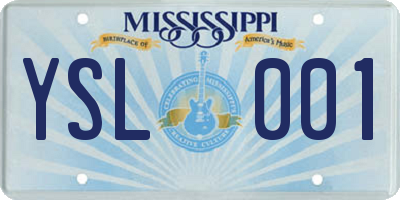 MS license plate YSL001