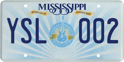 MS license plate YSL002