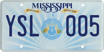 MS license plate YSL005