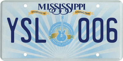 MS license plate YSL006