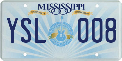 MS license plate YSL008