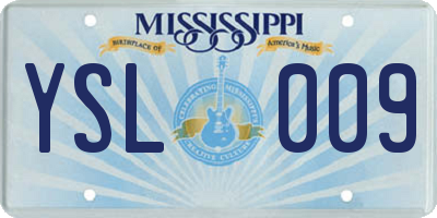 MS license plate YSL009