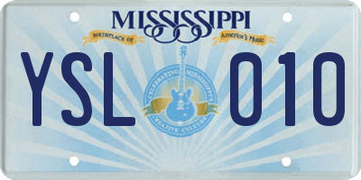 MS license plate YSL010