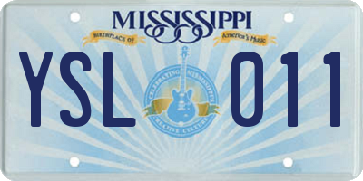 MS license plate YSL011