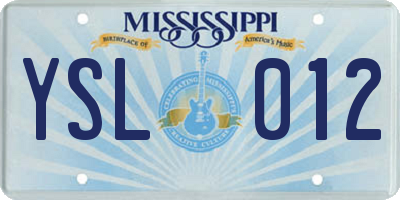 MS license plate YSL012