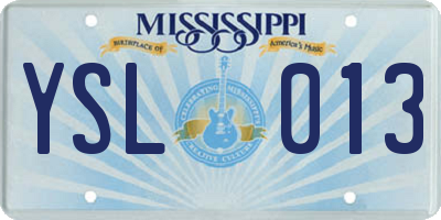 MS license plate YSL013