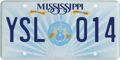 MS license plate YSL014