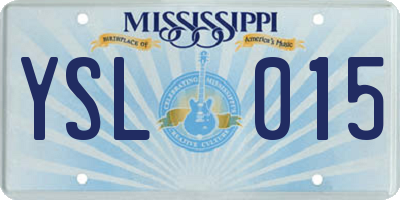 MS license plate YSL015