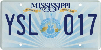 MS license plate YSL017