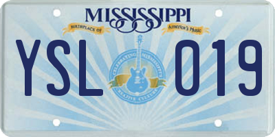 MS license plate YSL019