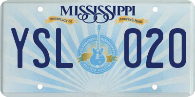 MS license plate YSL020