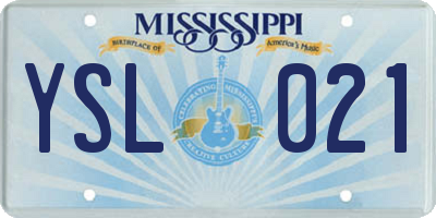 MS license plate YSL021