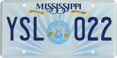 MS license plate YSL022