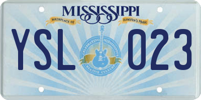 MS license plate YSL023