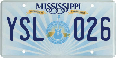 MS license plate YSL026